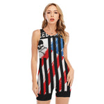 American Flag Freedom Life Print Sleeveless One Piece Swimsuit