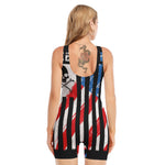 American Flag Freedom Life Print Sleeveless One Piece Swimsuit