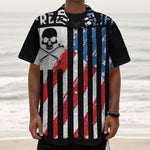 American Flag Freedom Life Print Textured Short Sleeve Shirt