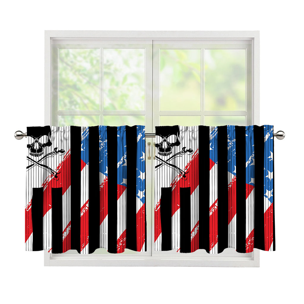 American Flag Freedom Life Print Tier Curtains