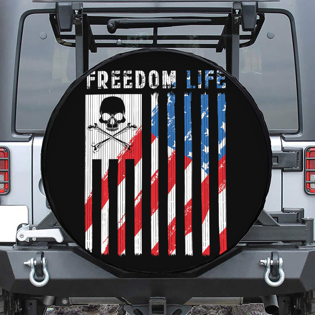 American Flag Freedom Life Print Tire Cover