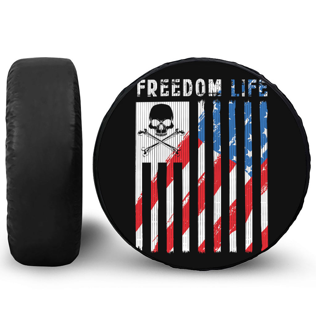 American Flag Freedom Life Print Tire Cover