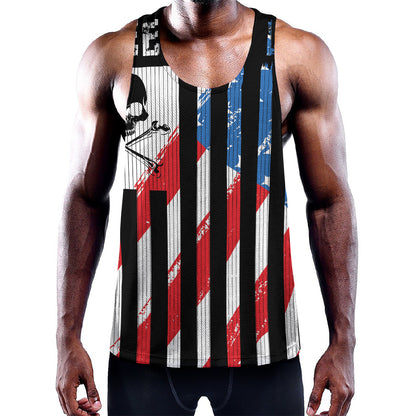 American Flag Freedom Life Print Training Tank Top