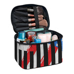 American Flag Freedom Life Print Travel Makeup Bag
