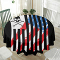 American Flag Freedom Life Print Waterproof Round Tablecloth