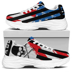 American Flag Freedom Life Print White Chunky Shoes