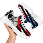 American Flag Freedom Life Print White Chunky Shoes
