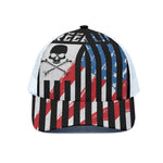 American Flag Freedom Life Print White Mesh Trucker Cap