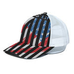American Flag Freedom Life Print White Mesh Trucker Cap