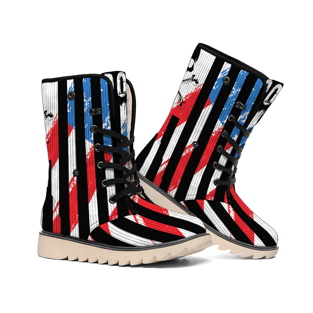 American Flag Freedom Life Print Winter Boots