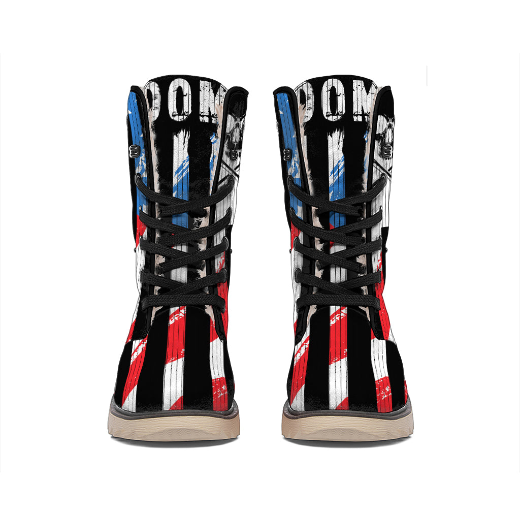 American Flag Freedom Life Print Winter Boots