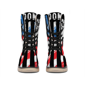 American Flag Freedom Life Print Winter Boots