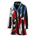 American Flag Freedom Life Print Women's Bathrobe