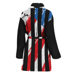 American Flag Freedom Life Print Women's Bathrobe