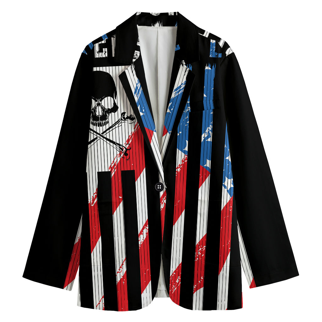 American Flag Freedom Life Print Women's Blazer
