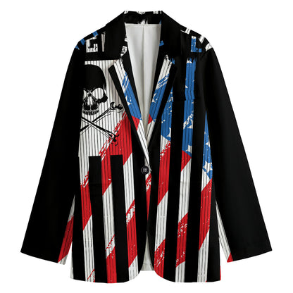 American Flag Freedom Life Print Women's Blazer