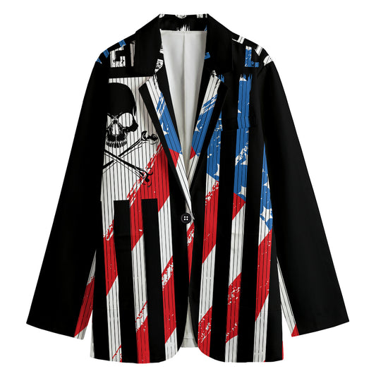 American Flag Freedom Life Print Women's Blazer