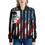 American Flag Freedom Life Print Women's Bomber Jacket