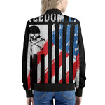 American Flag Freedom Life Print Women's Bomber Jacket