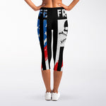 American Flag Freedom Life Print Women's Capri Leggings