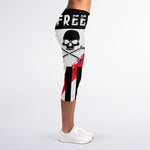 American Flag Freedom Life Print Women's Capri Leggings
