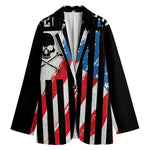 American Flag Freedom Life Print Women's Cotton Blazer