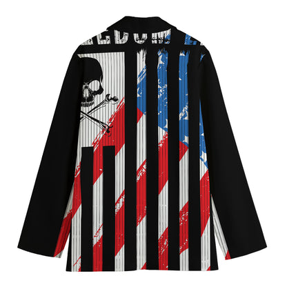 American Flag Freedom Life Print Women's Cotton Blazer