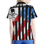American Flag Freedom Life Print Women's Polo Shirt