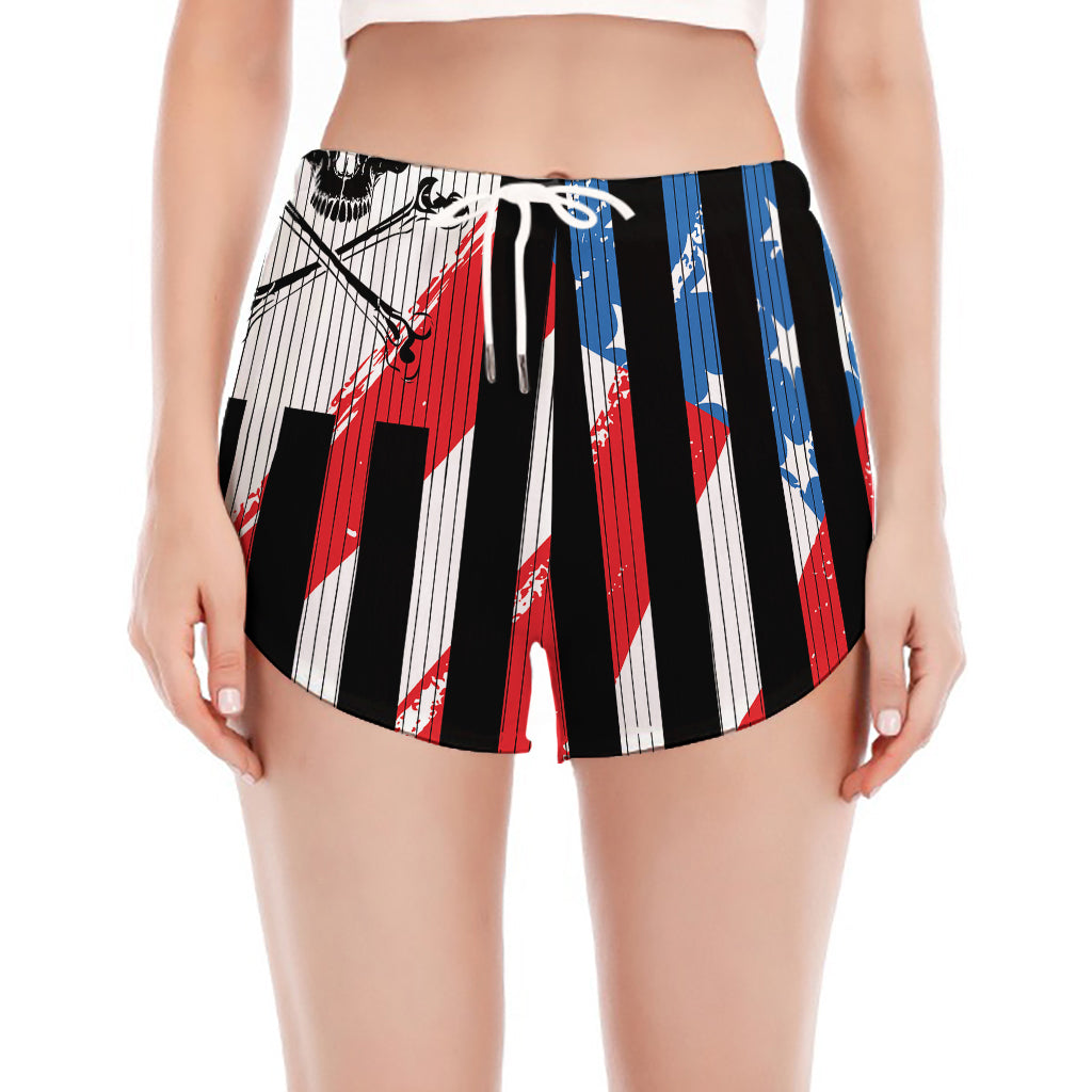 American Flag Freedom Life Print Women's Split Running Shorts