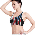 American Flag Freedom Life Print Women's Sports Bra