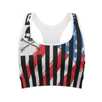 American Flag Freedom Life Print Women's Sports Bra