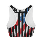 American Flag Freedom Life Print Women's Sports Bra