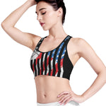 American Flag Freedom Life Print Women's Sports Bra