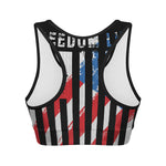 American Flag Freedom Life Print Women's Sports Bra