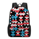 American Flag Jigsaw Puzzle Print 17 Inch Backpack