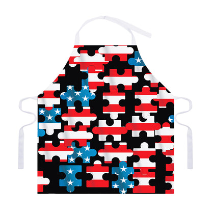 American Flag Jigsaw Puzzle Print Adjustable Apron
