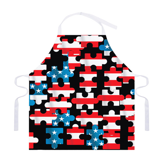 American Flag Jigsaw Puzzle Print Adjustable Apron