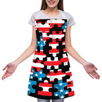 American Flag Jigsaw Puzzle Print Adjustable Apron