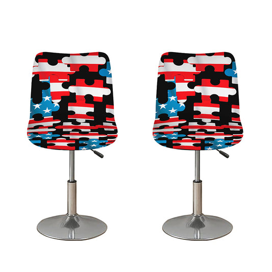 American Flag Jigsaw Puzzle Print Bar Stool Covers