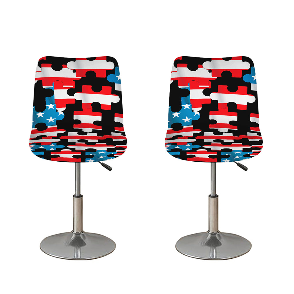 American Flag Jigsaw Puzzle Print Bar Stool Covers