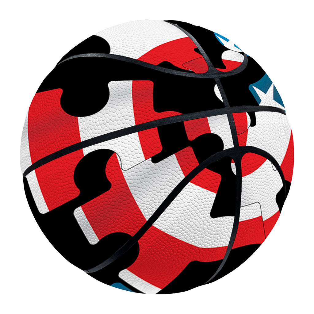 American Flag Jigsaw Puzzle Print Basketball