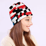 American Flag Jigsaw Puzzle Print Beanie