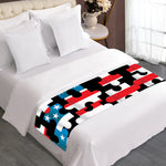 American Flag Jigsaw Puzzle Print Bed Runner