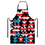 American Flag Jigsaw Puzzle Print Bib Apron With Pocket
