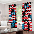 American Flag Jigsaw Puzzle Print Dimout Grommet Curtains
