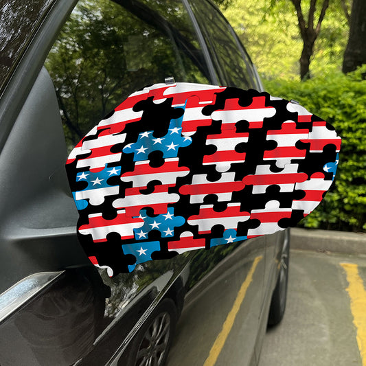 American Flag Jigsaw Puzzle Print Car Side Mirror Covers