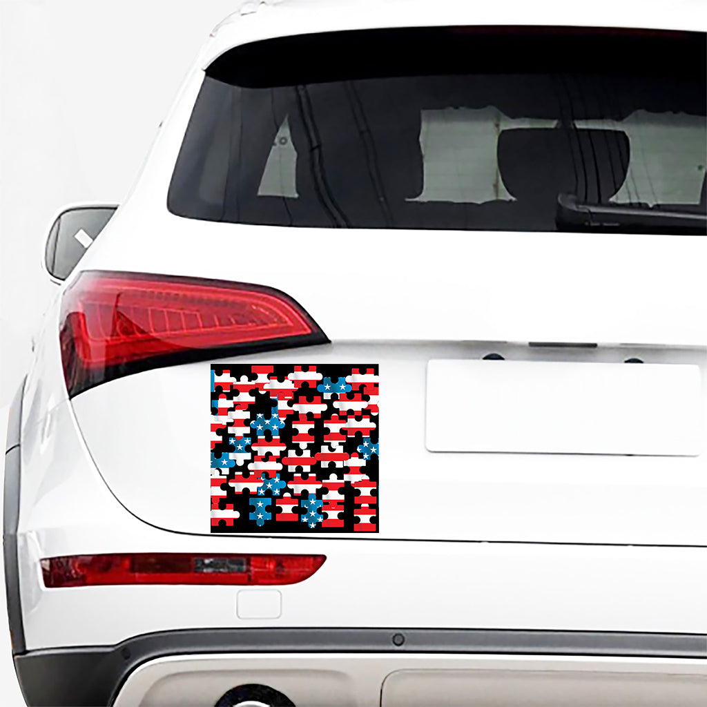American Flag Jigsaw Puzzle Print Car Sticker