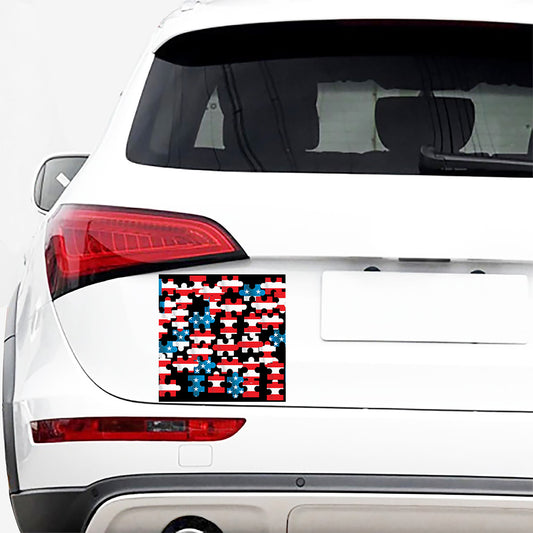 American Flag Jigsaw Puzzle Print Car Sticker
