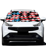 American Flag Jigsaw Puzzle Print Car Windshield Snow Cover