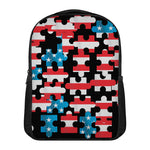 American Flag Jigsaw Puzzle Print Casual Backpack